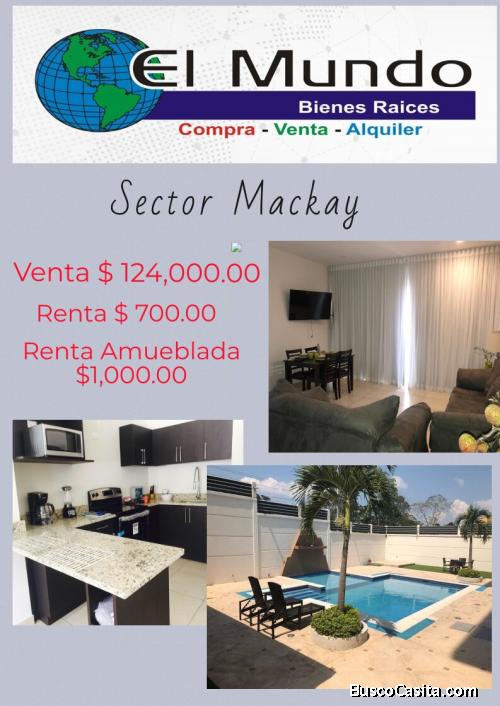 SE VENDE O SE ALQUILA BONITO APARTAMENTO EN SECTOR MACKAY