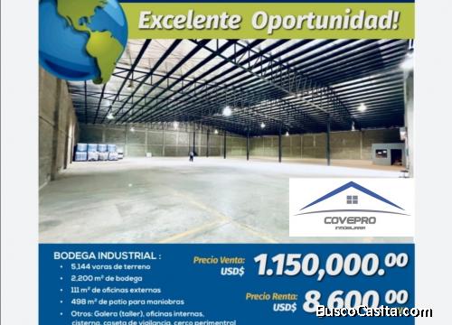 SE RENTA O SE VENDE BODEGA INDUSTRIAL
