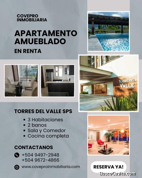 RENTA DE APARTAMENTO AMUEBLADO TORRES DEL VALLE SPS