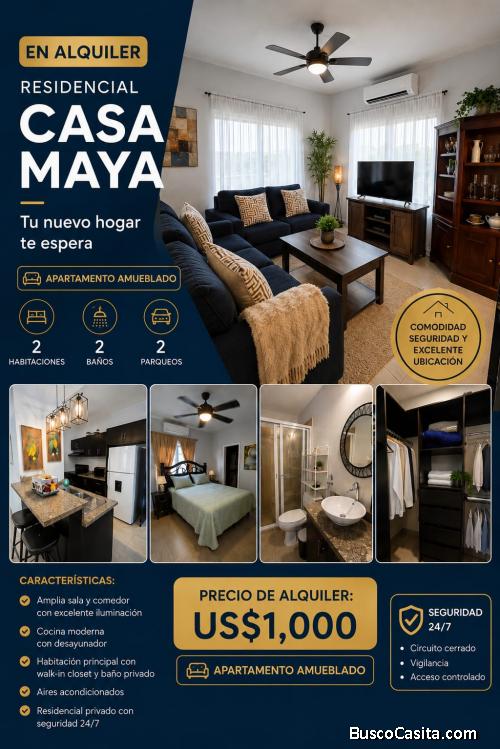 APARTAMENTO AMUEBLADO EN RENTA - RES CASA MAYA SPS
