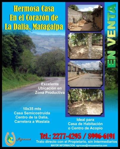EN VENTA: Hermosa  Casa en el Corazón de La Dalia, Matagalpa