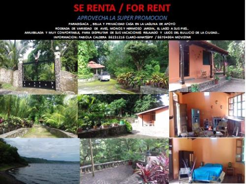 ALQUILER DE CASA PARADISÍACA LAGUNA DE APOYO