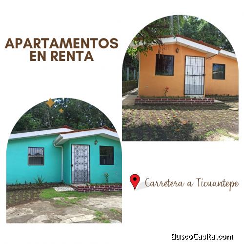 APARTAMENTOS EN RENTA-CARRET A TICUANTEPE