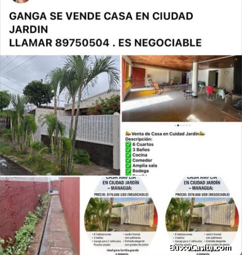 Se vende casa en ciudad jardin . Negociable 