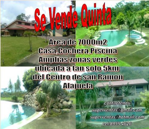 Se Vende quinta a tan solo 5km  de  San Ramon Alajuela