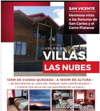 Alquilo hermosa Cabaña de Troncos en San Vicente de Ciudad Quesa 1600 m de altura