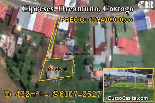 Lote en Capira, Cipreses, Cartago. RONO WhatsApp: (506) 6107-2627