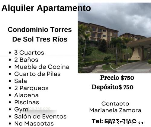 Alquilar Apartamento en Condominio Torres del Sol Tres Ríos