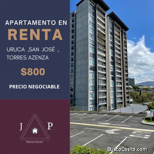 Alquiler de apartamento moderno en torres AZENZA ubicada en la URUCA , San José