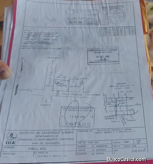 556.63² en Sarapiquí con 2 casas lote comercial por su ubicación 