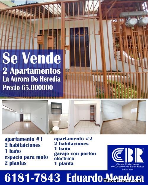se vende casa en Heredia con 1 apartamento
