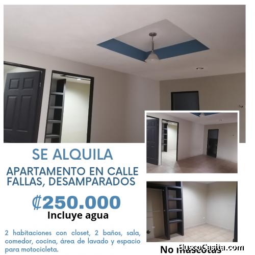 Se alquila apartamento en Calle Fallas, Desamparados, ₡250.000 
