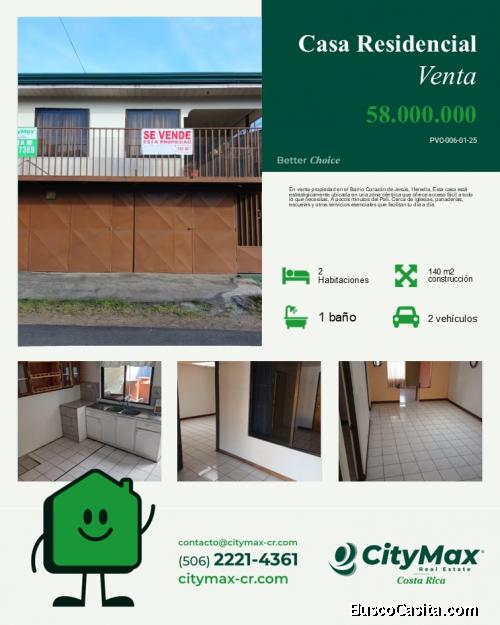 CityMax Vende Casa en Heredia