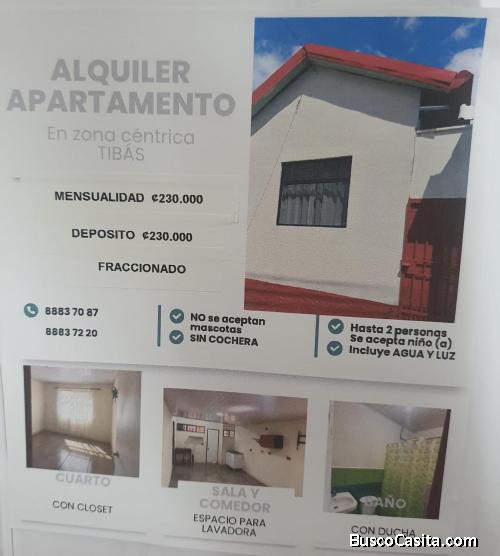 ALQUILER DE APARTAMENTO EN TIBÁS CENTRO