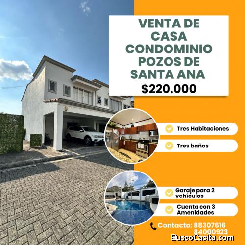Vendo casa en Condominio en Pozos de Santa Ana 