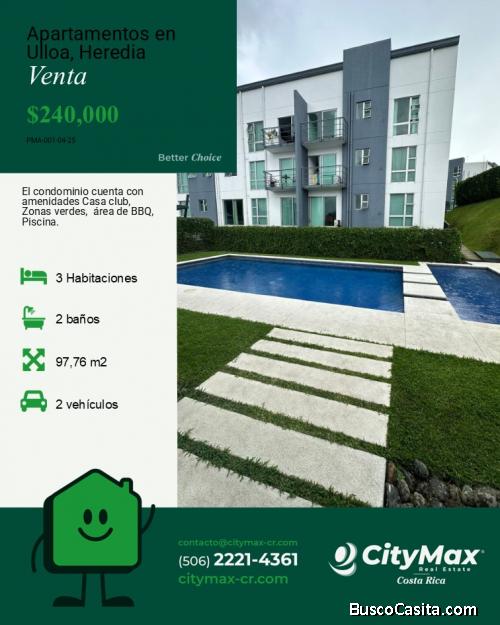 CityMax Vende Apartamento en Ulloa Heredia