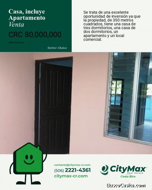 CityMax Vende Casa con uso de Suelo comercial en Pérez Zeledón 