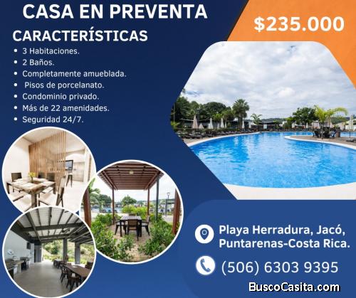 SE VENDE BELLA PROPIEDAD Y CASA EN JACÓ, PUNTARENAS. 