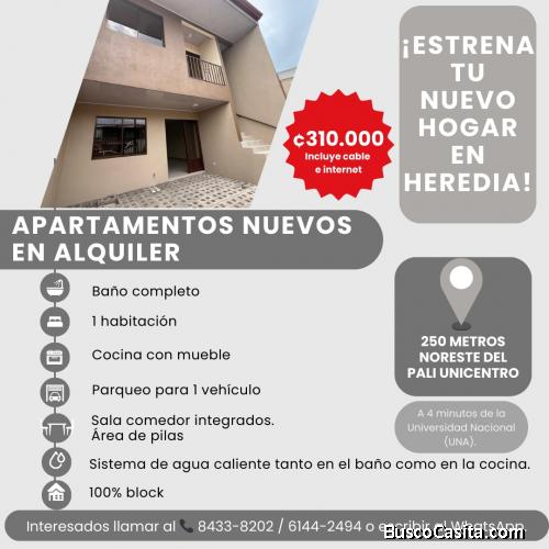 Apartamentos NUEVOS en Heredia centro (gran ubicación)