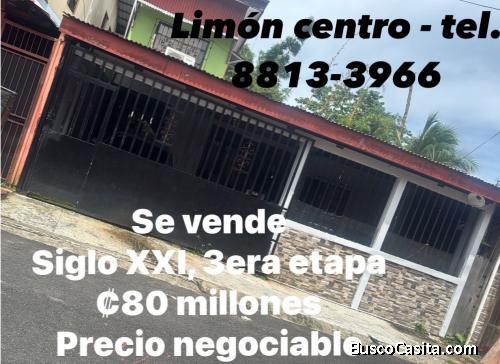 VENTA DE CASA EN SIGLO XXI, 3ERA ETAPA, LIMON CENTRO