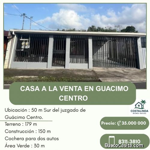 Casa a la venta en Guácimo centro
