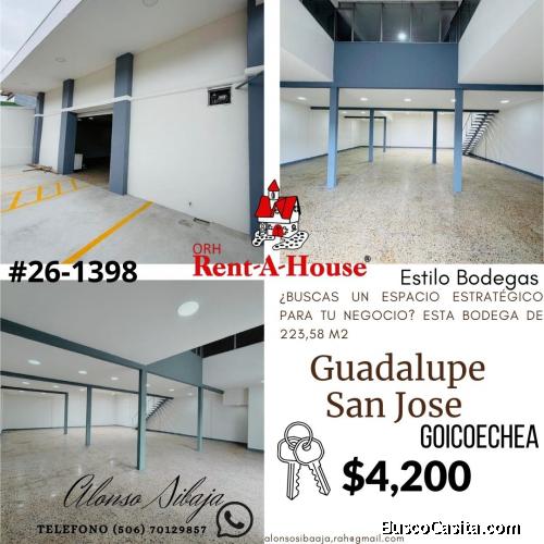 Alquila Bodega 223,58 m2  #26-1398