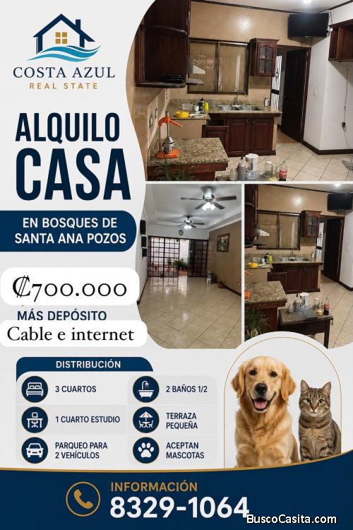 Alquilo Casa en Pozos de Santa Ana, Urbanización