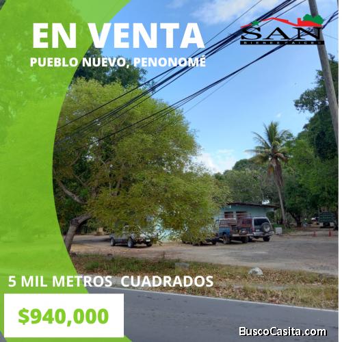 Terreno en venta en Pueblo Nuevo de Penonome