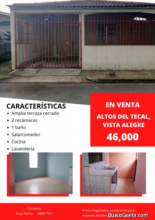 Vendo casa en Altos del Tecal