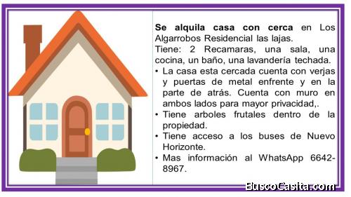 Se alquila casa con cerca