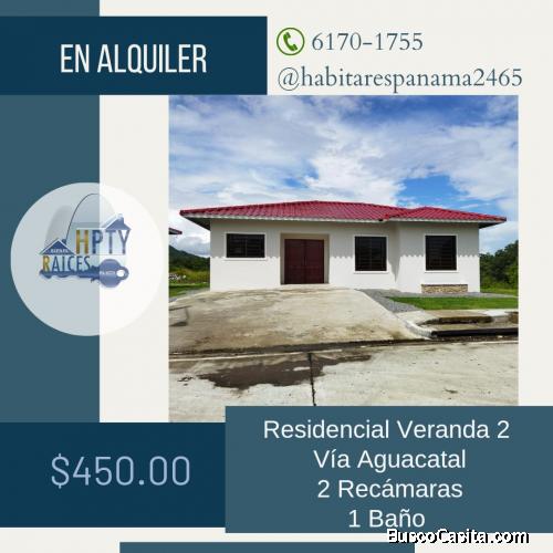 Se Alquila casa en Veranda (Vía Aguacatal)
