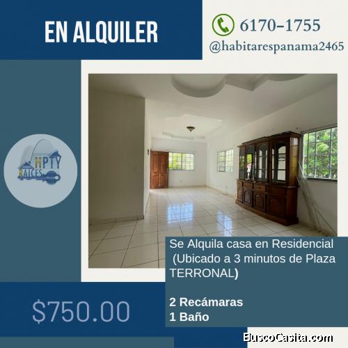 Se Alquila casa a 3 minutos de PLAZA TERRONAL