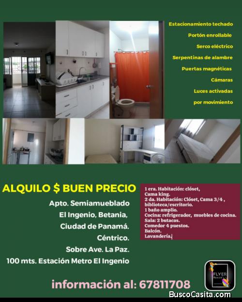 Alquilo apto en Bethania el Ingenio