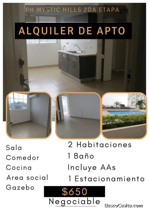 Alquiler de apartamento PH Mystic Hills.