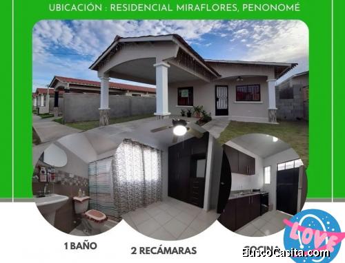 Alquilo casa en Penonomé-Miraflores área exclusiva cerca de todo. 