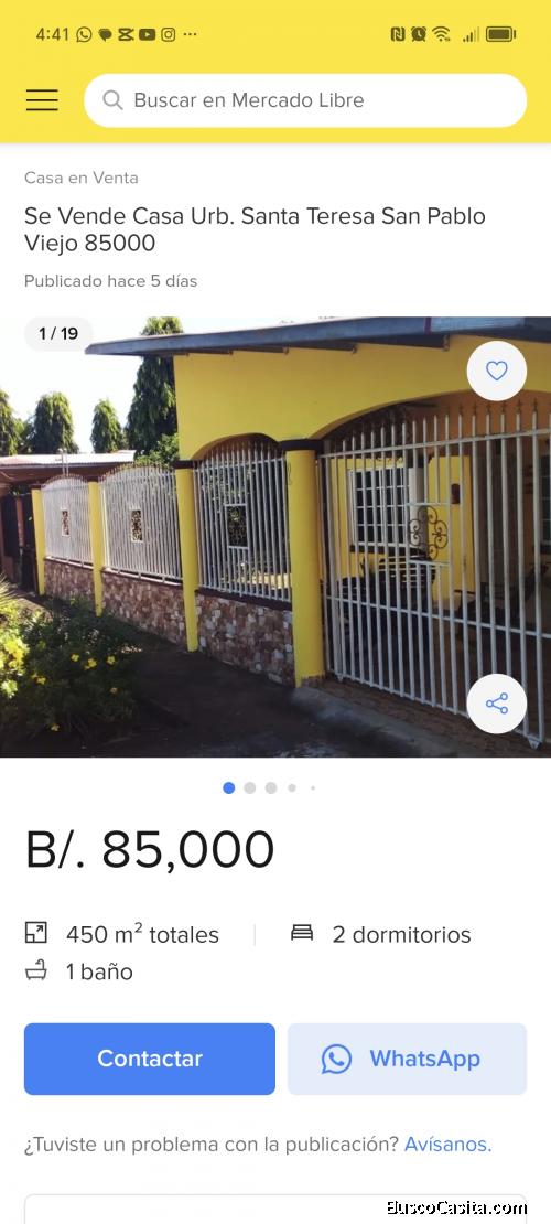 Se vende casa 85000 a 5 minutos David 