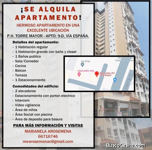 Alquilo apartamento en Bella Vista-Perejil