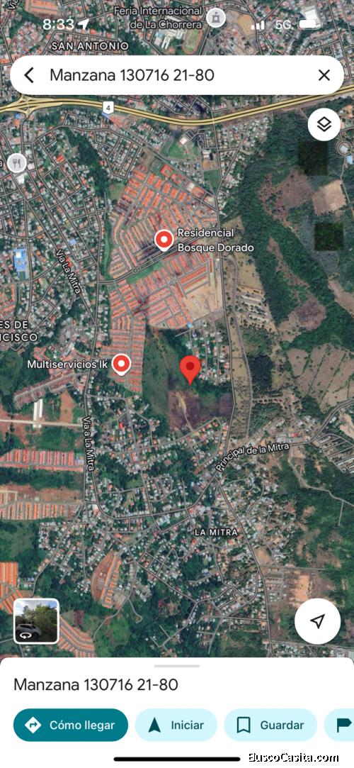 22 hectareas en la mitra en chorrera 45$x mt2