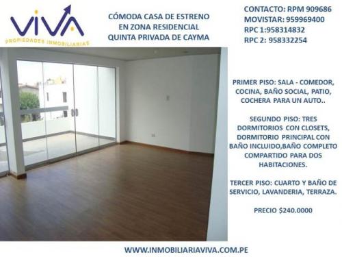 casa en estreno cayma