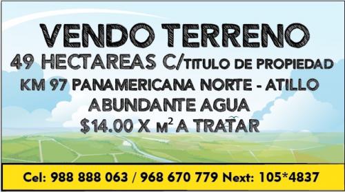 VENTO TERRENO 49 HECTAREAS - ATILLO