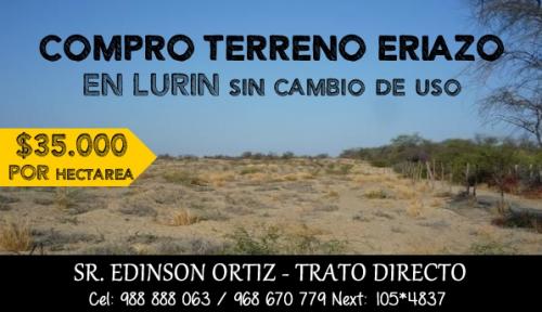 COMPRO TERRENO ERIAZO - LURIN