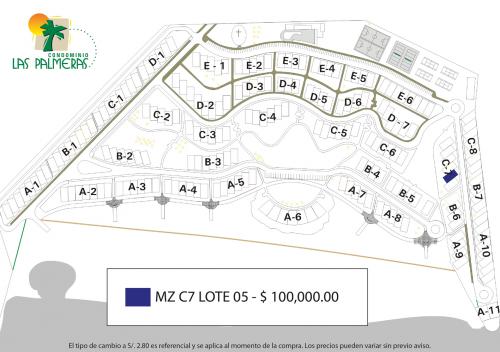 VENTA DE LOTE CON EXCELENTE VISTA AL MAR EN EXCLUSIVO CONDOMINIO LAS PALMERAS - Mz C7 Lote 05