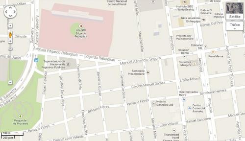 Quimperu vende amplio terreno en Lince cerca a Sunarp. Con parámetros para 7 pisos.