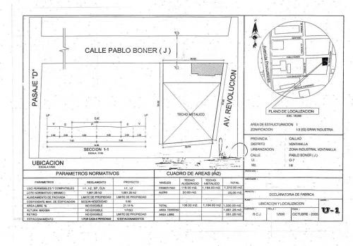 CALLAO VENTANILLA LOCAL INDUSTRIAL 1,661.26 MT2 $ 666,000 NEGOCIABLE 