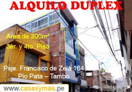 ALQUILO AMPLIO DUPLEX EN PIO PATA - HUANCAYO