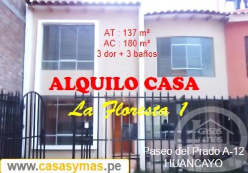 ALQUILO CASA EN LA FLORESTA I – HUANCAYO: