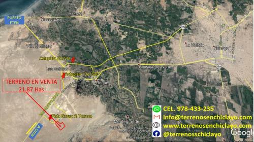  Terreno Industrial de 21.87 Has en Filo de pista Reque-Chiclayo