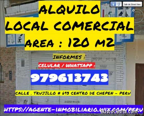 ALQUILO LOCAL COMERCIAL + OFICINAS Y CONSULTORIOS CENTRO DE CHEPEN PERU