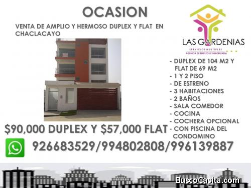 SE VENDE DEPARTAMENTOS DE ESTRENO EN CHACLACAYO (FLAT Y DUPLEX)