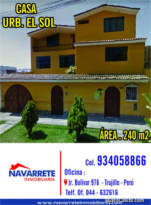 VENDO AMPLIA CASA – URB. EL SOL
